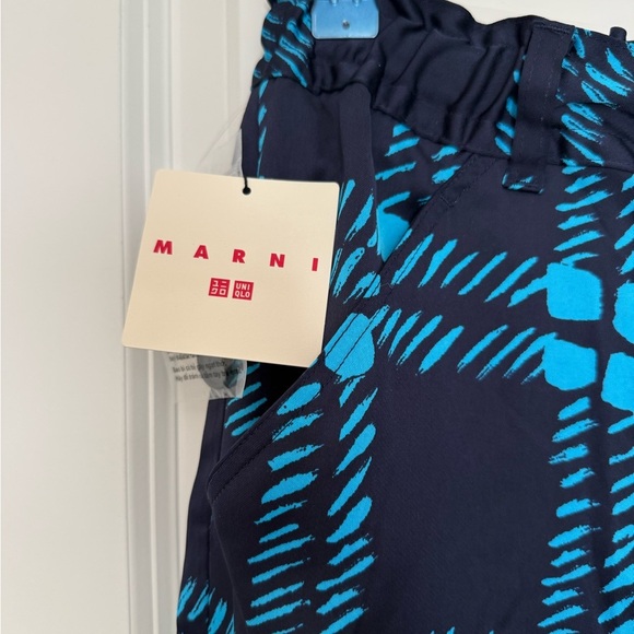 Marni x Uniqlo Drape relaxed wide straight plaid pants Size S - Picture 4 of 7